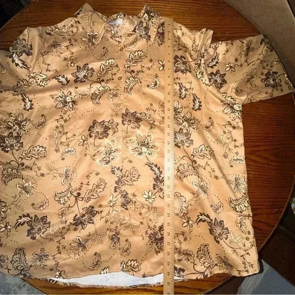 Woman Within Plus Size 2X (26-28) Faux Suede Moleskin Button Shirt Top Brown Tan - Picture 12 of 12